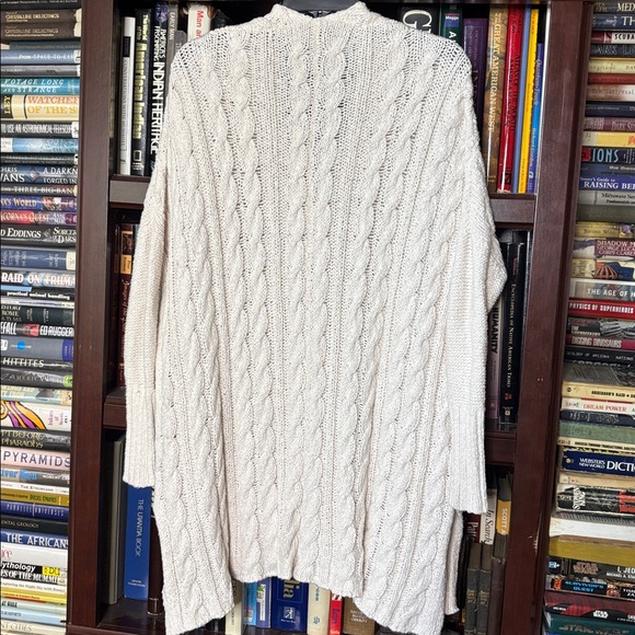 Free People Cream V-Neck Cable Knit Sweater - Picture 2 of 6